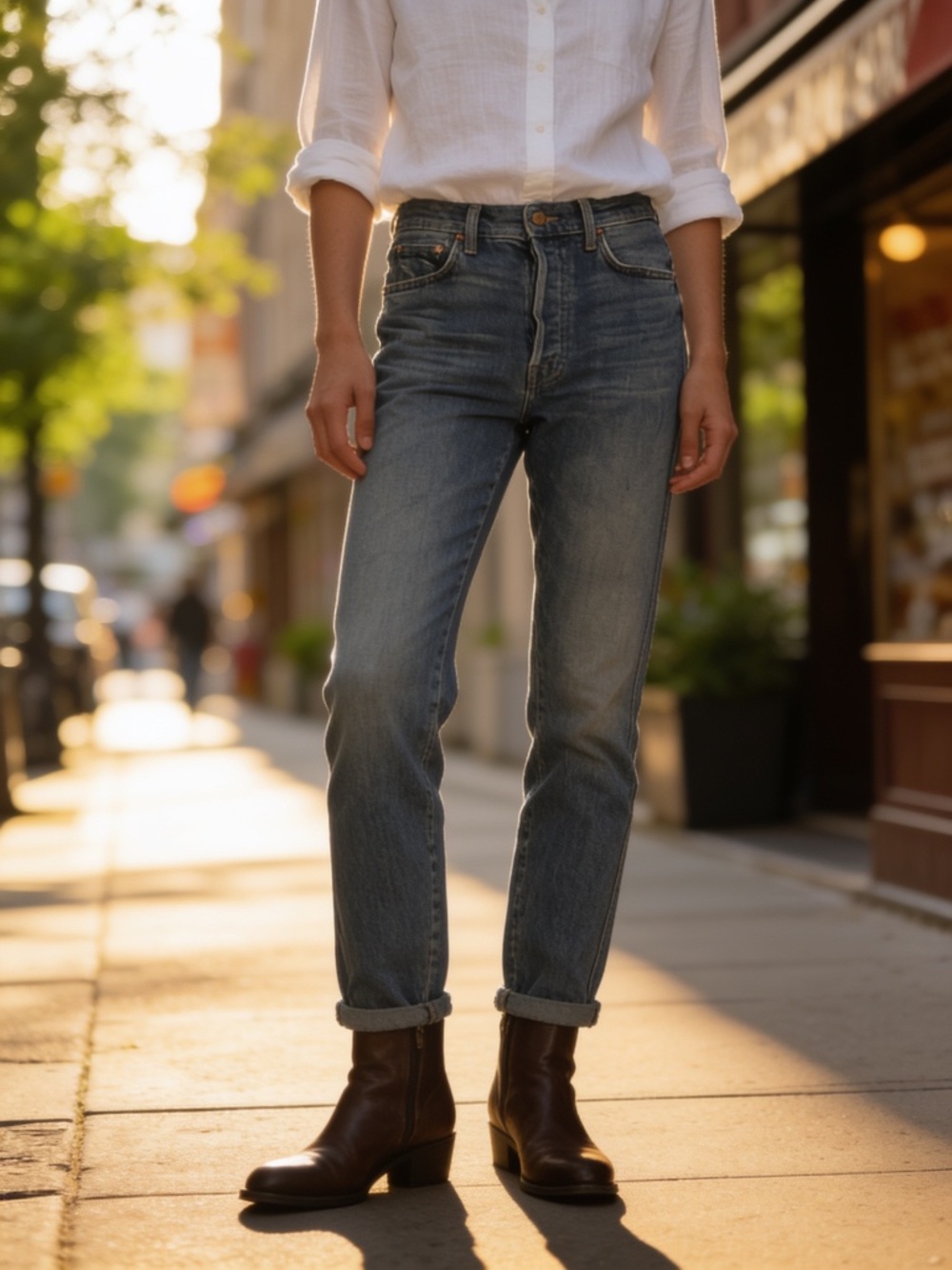 NWOT Mother Denim’s High Waisted Double Hike Skimp Size 27 in Medium Wash